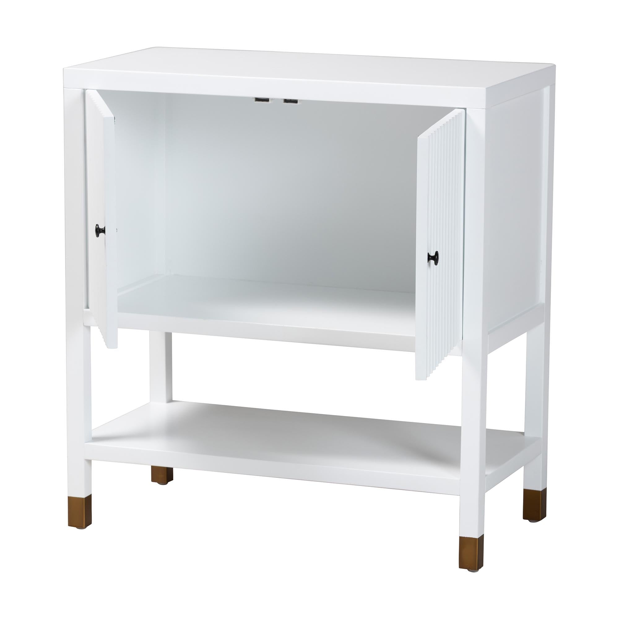 Bali & Pari Aiden Fluted Sideboard 2-Door Accent Storage Cabinet
