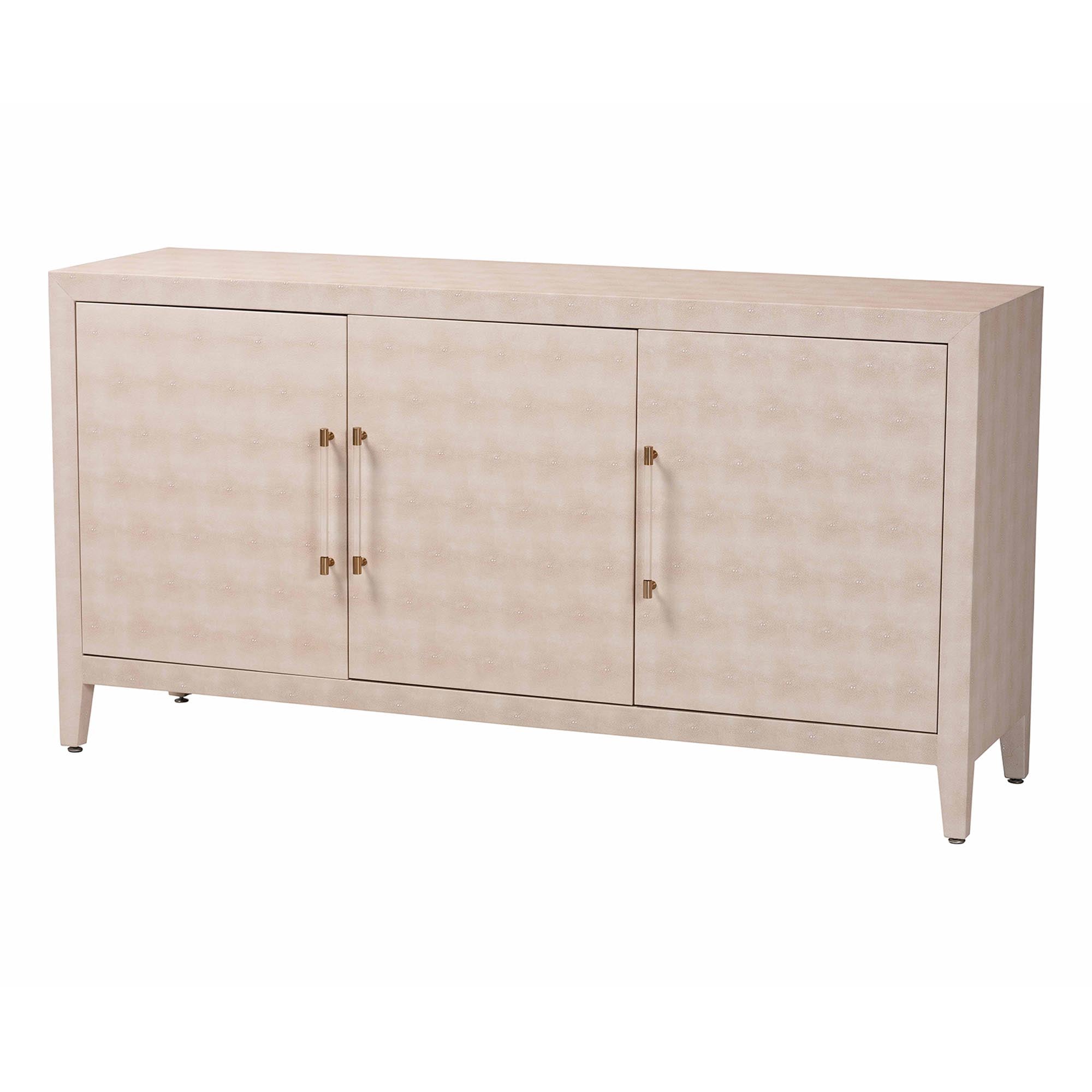 Nira Faux Shagreen Sideboard Contemporary 3-Door Buffet