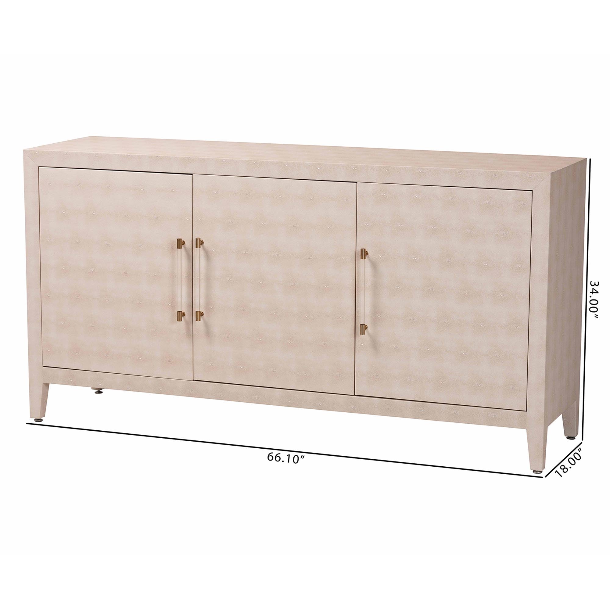 Nira Faux Shagreen Sideboard Contemporary 3-Door Buffet