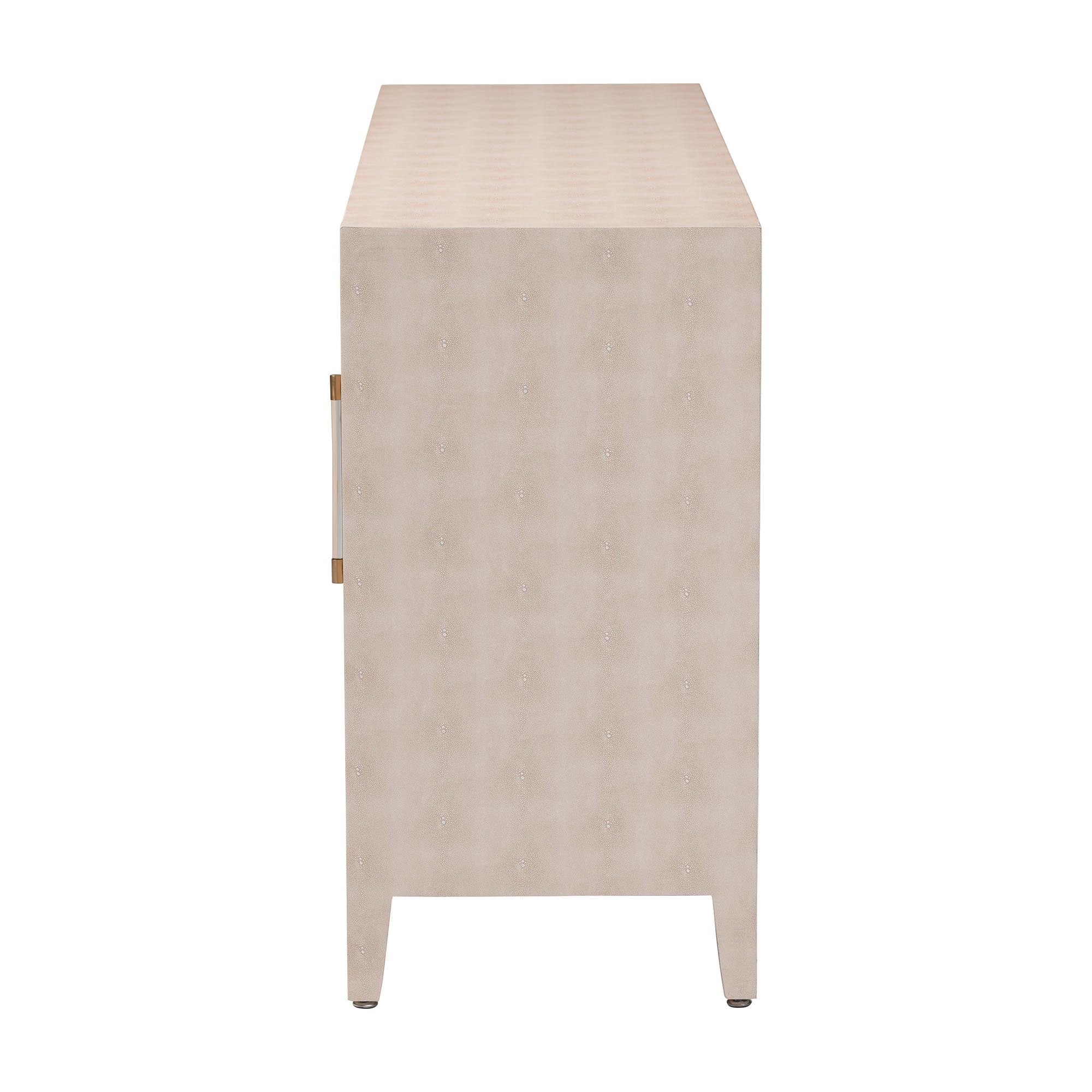 Nira Faux Shagreen Sideboard Contemporary 3-Door Buffet