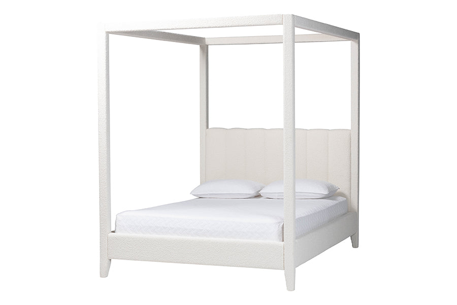 Aerona Boucle Upholstered Canopy Bed