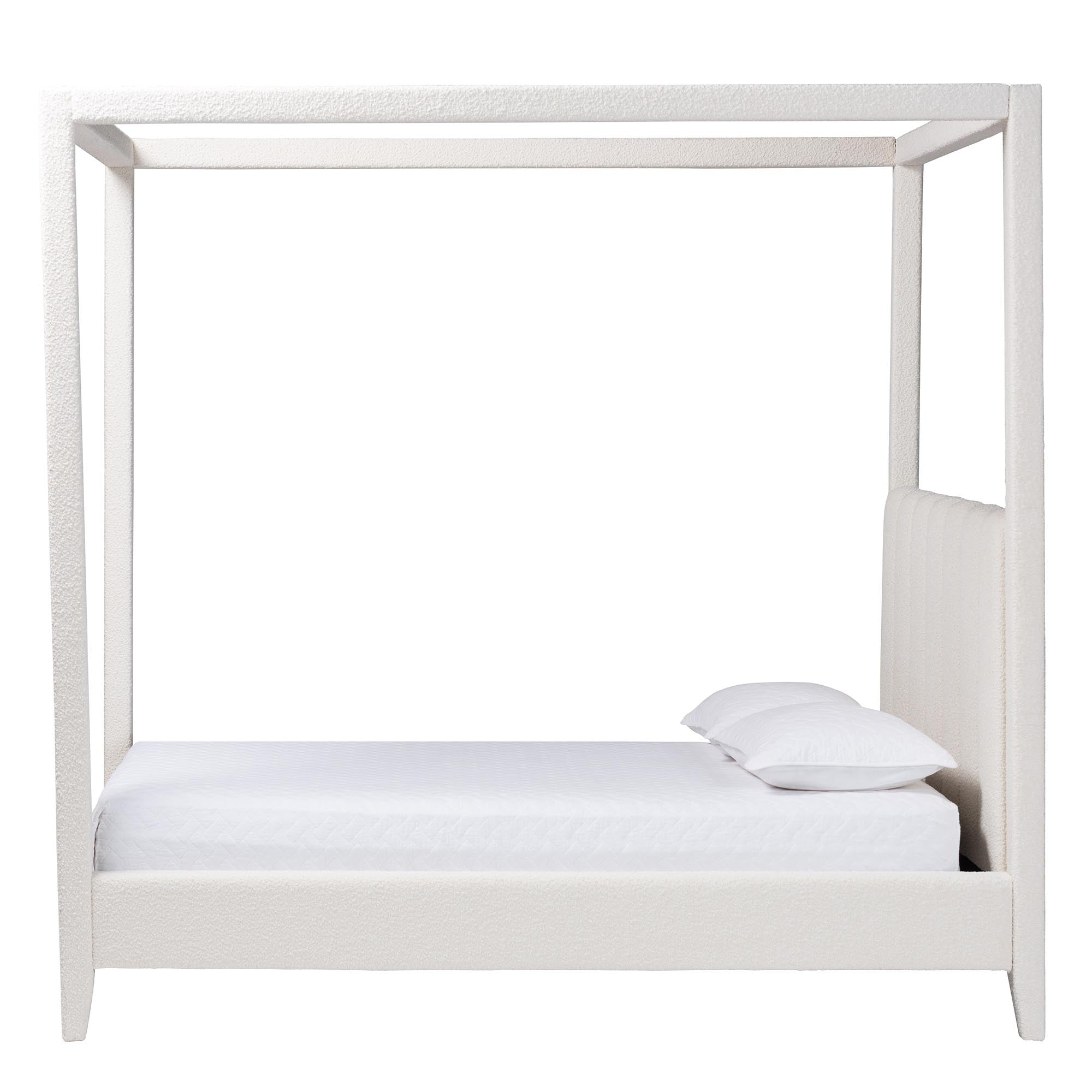 Aerona Boucle Upholstered Canopy Bed