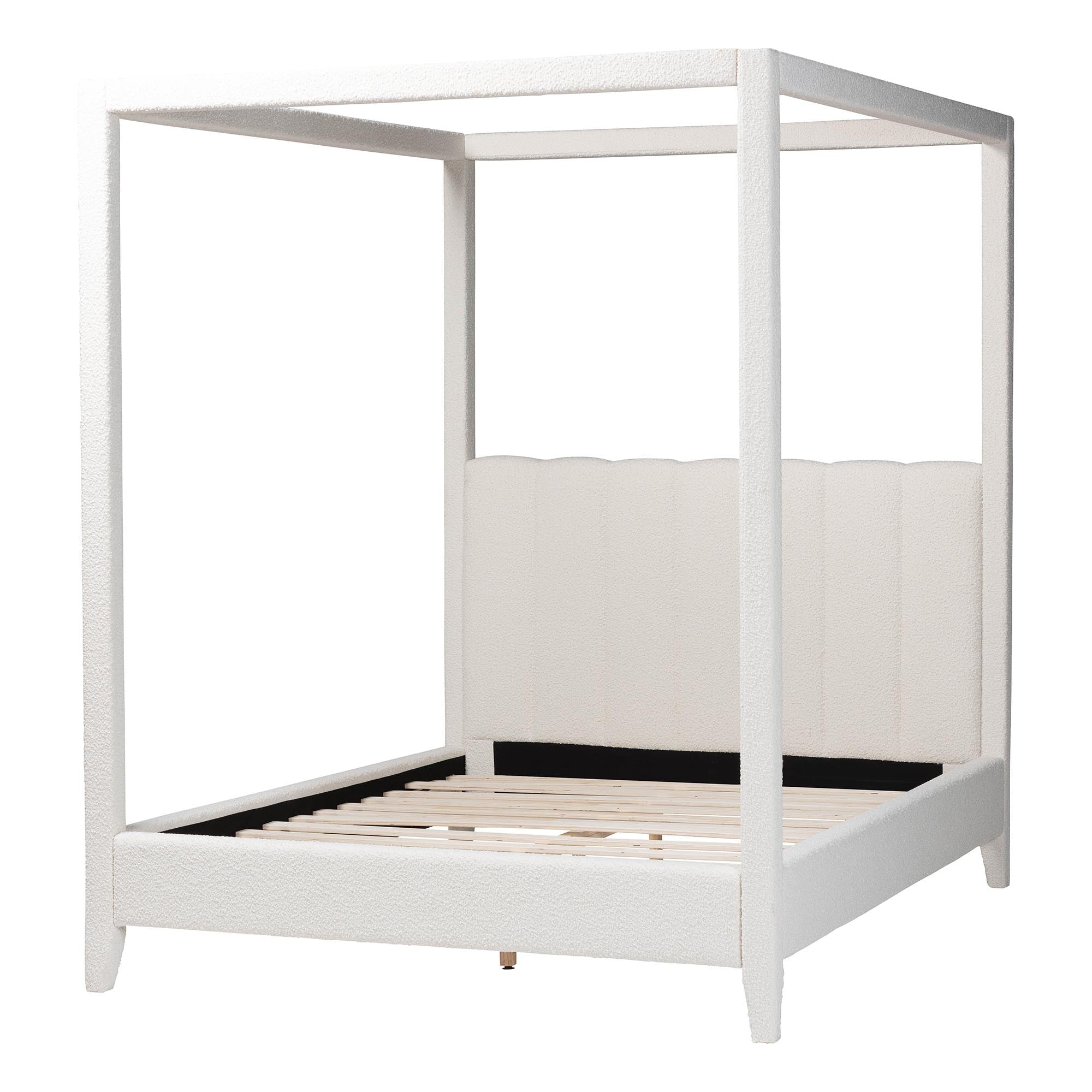 Aerona Boucle Upholstered Canopy Bed