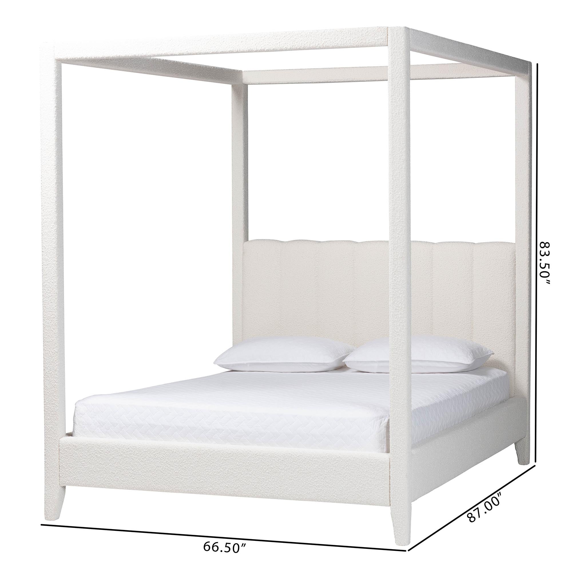 Aerona Boucle Upholstered Canopy Bed