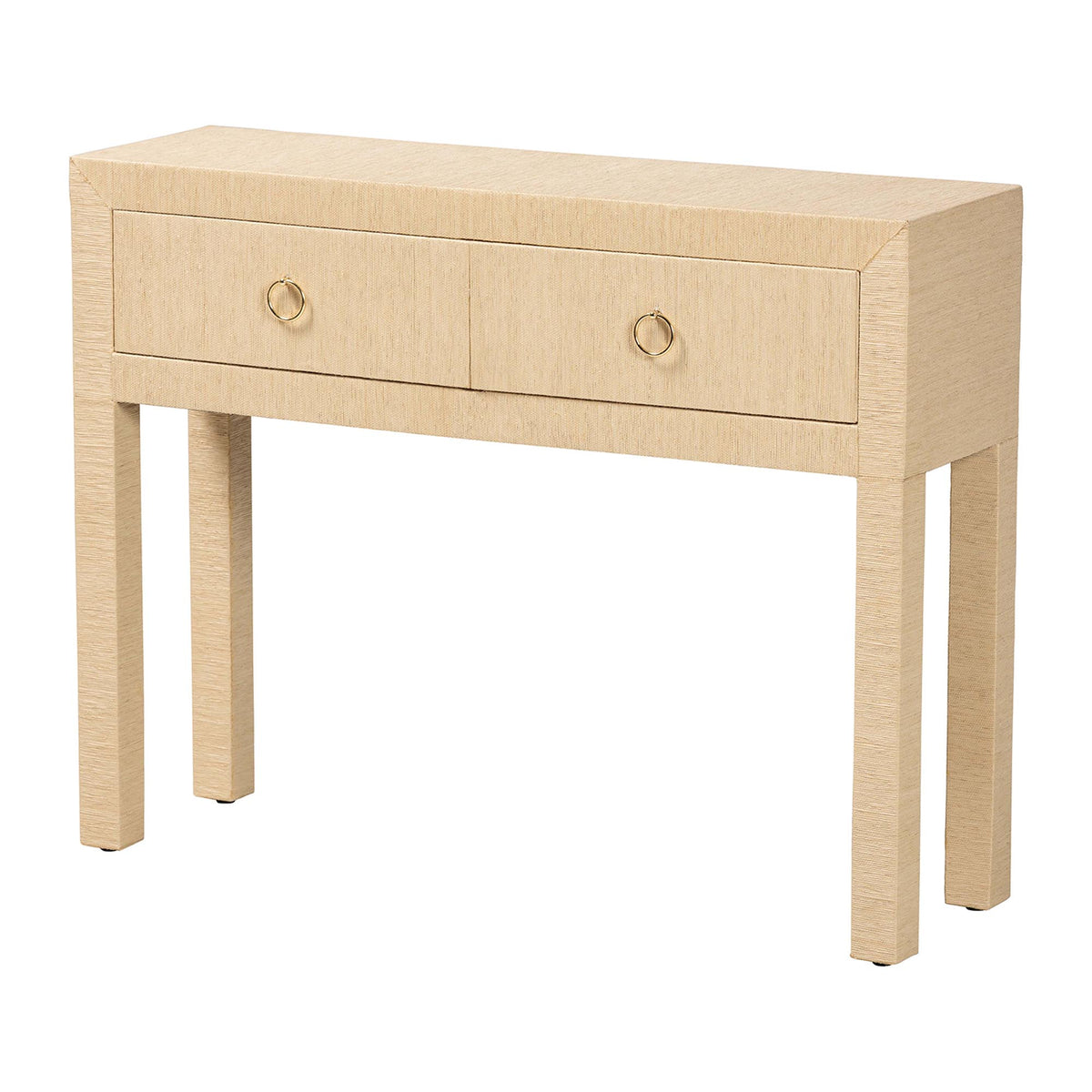 Bali & Pari Noah Grasscloth 2-Drawer Console Table