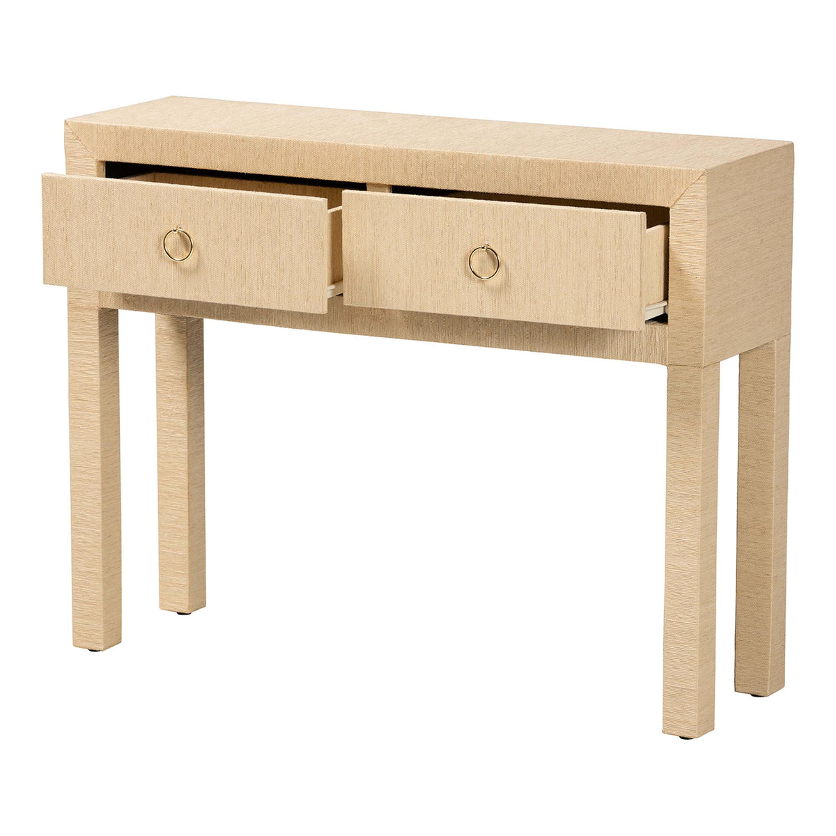 Bali & Pari Noah Grasscloth 2-Drawer Console Table