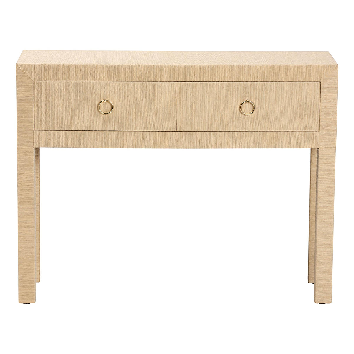 Bali & Pari Noah Grasscloth 2-Drawer Console Table