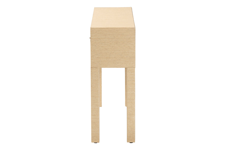 Bali & Pari Noah Grasscloth 2-Drawer Console Table