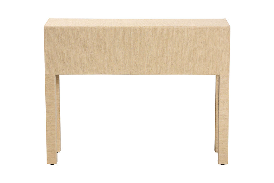Bali & Pari Noah Grasscloth 2-Drawer Console Table