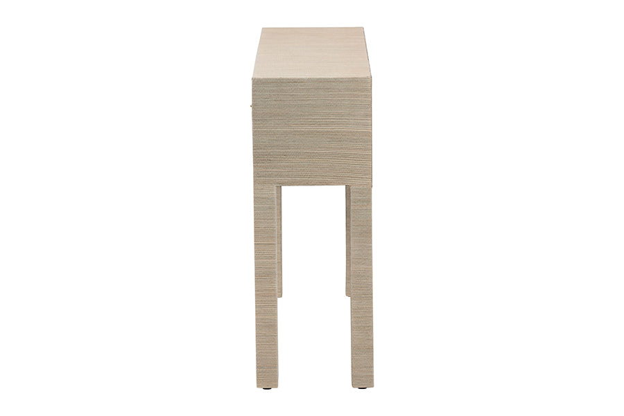 Bali & Pari Noah Grasscloth 2-Drawer Console Table