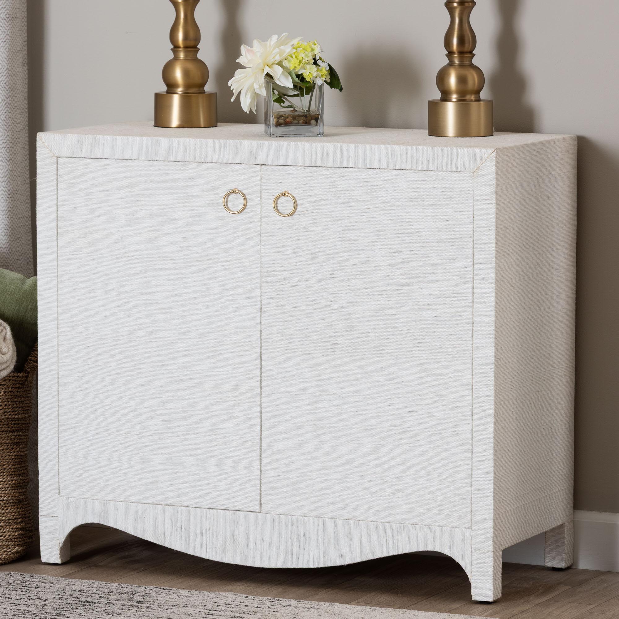 Bali & Pari Ximena Grasscloth Storage Cabinet