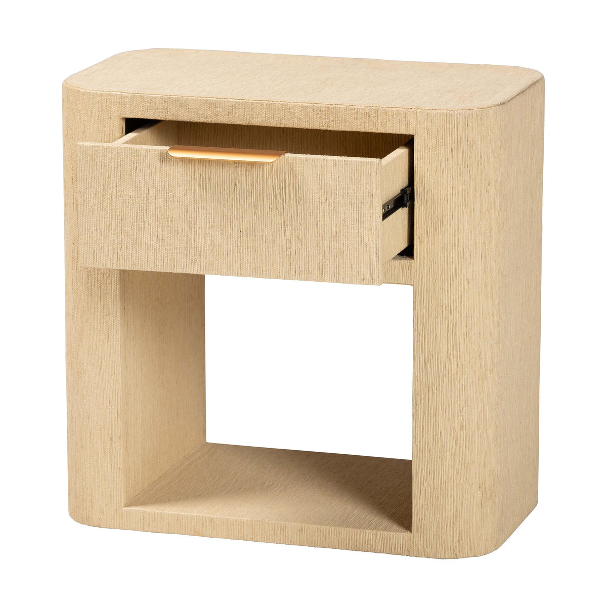 Bali & Pari Beauford Grasscloth 1-Drawer Nightstand