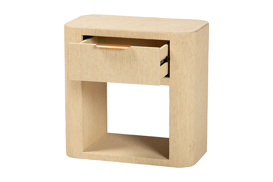 Bali & Pari Beauford Grasscloth 1-Drawer Nightstand