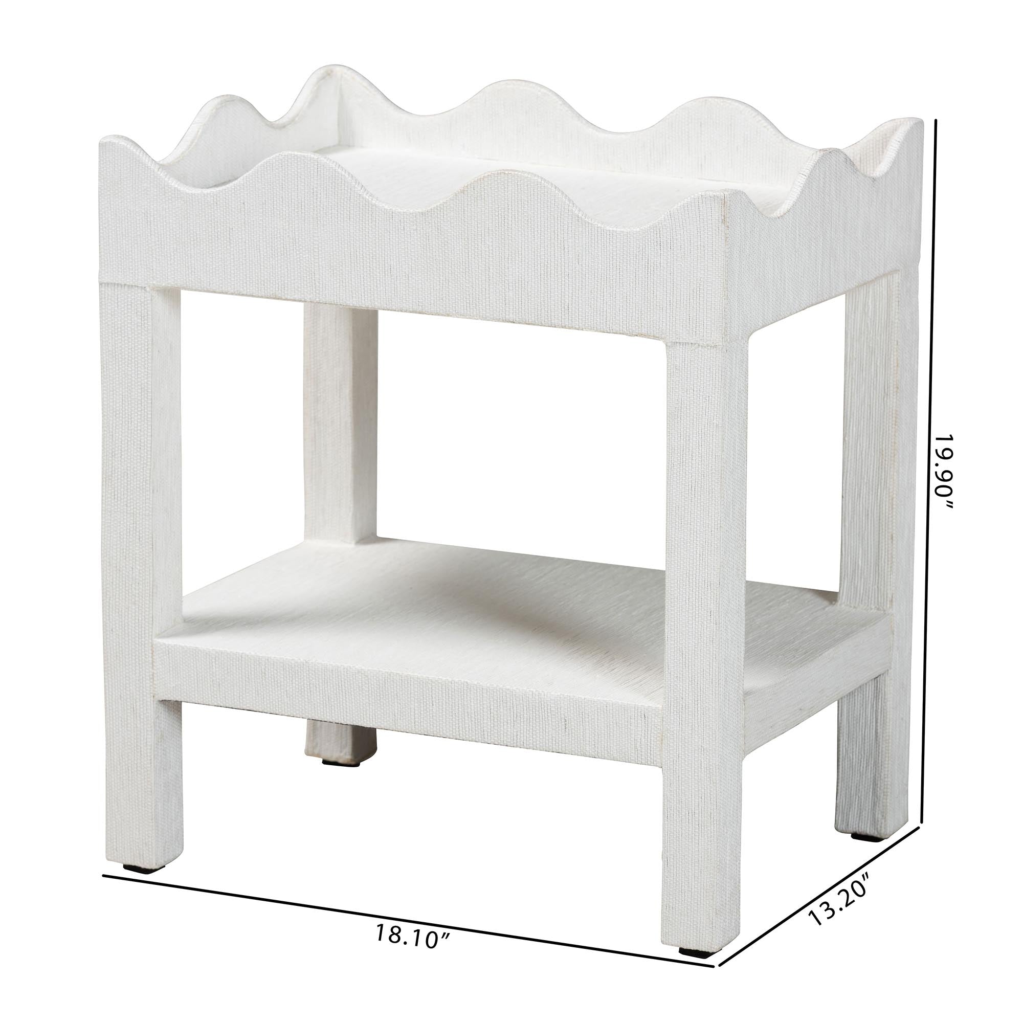 Bali & Pari Sebastian Grasscloth Scalloped End Table