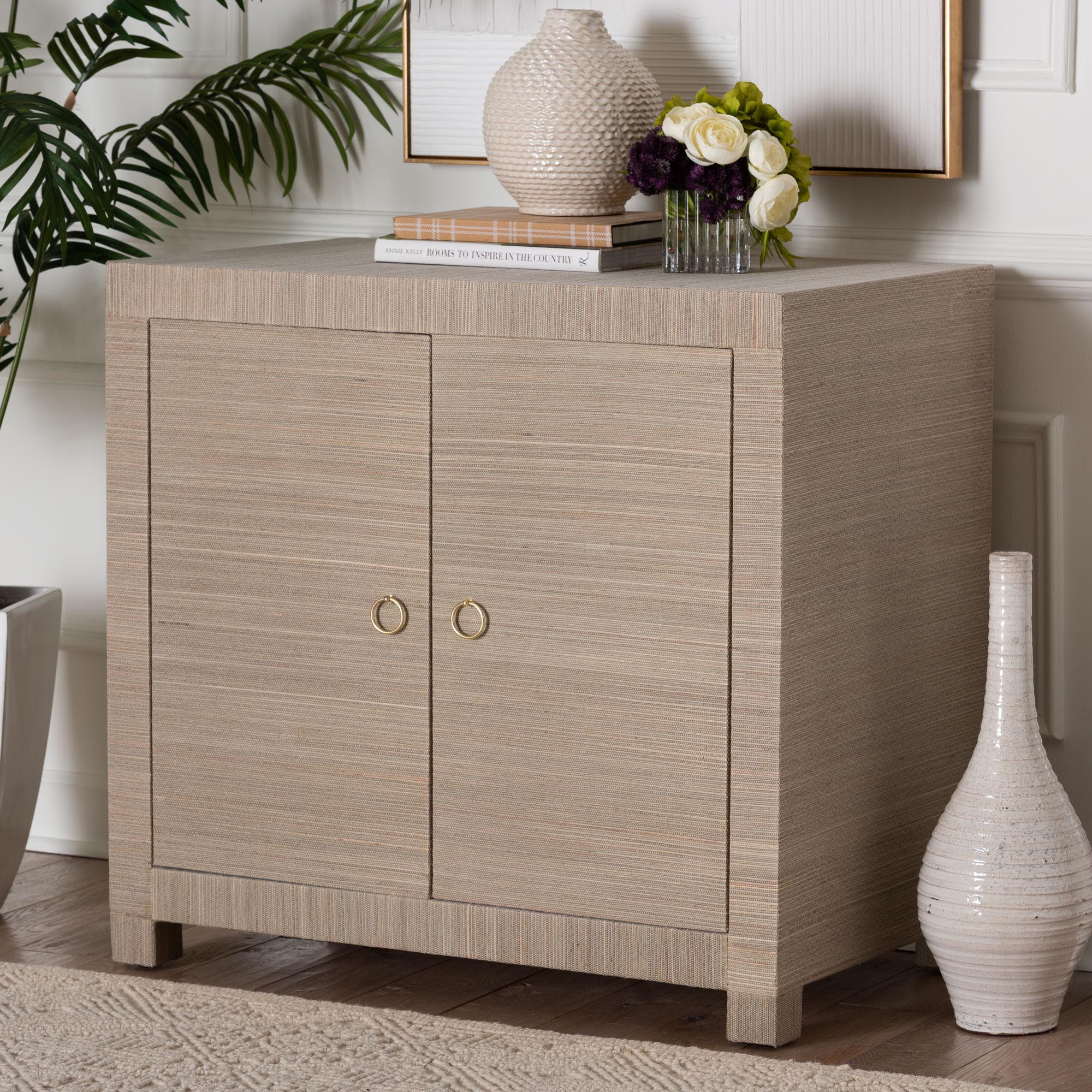 Bali & Pari Halen Grasscloth Storage Cabinet