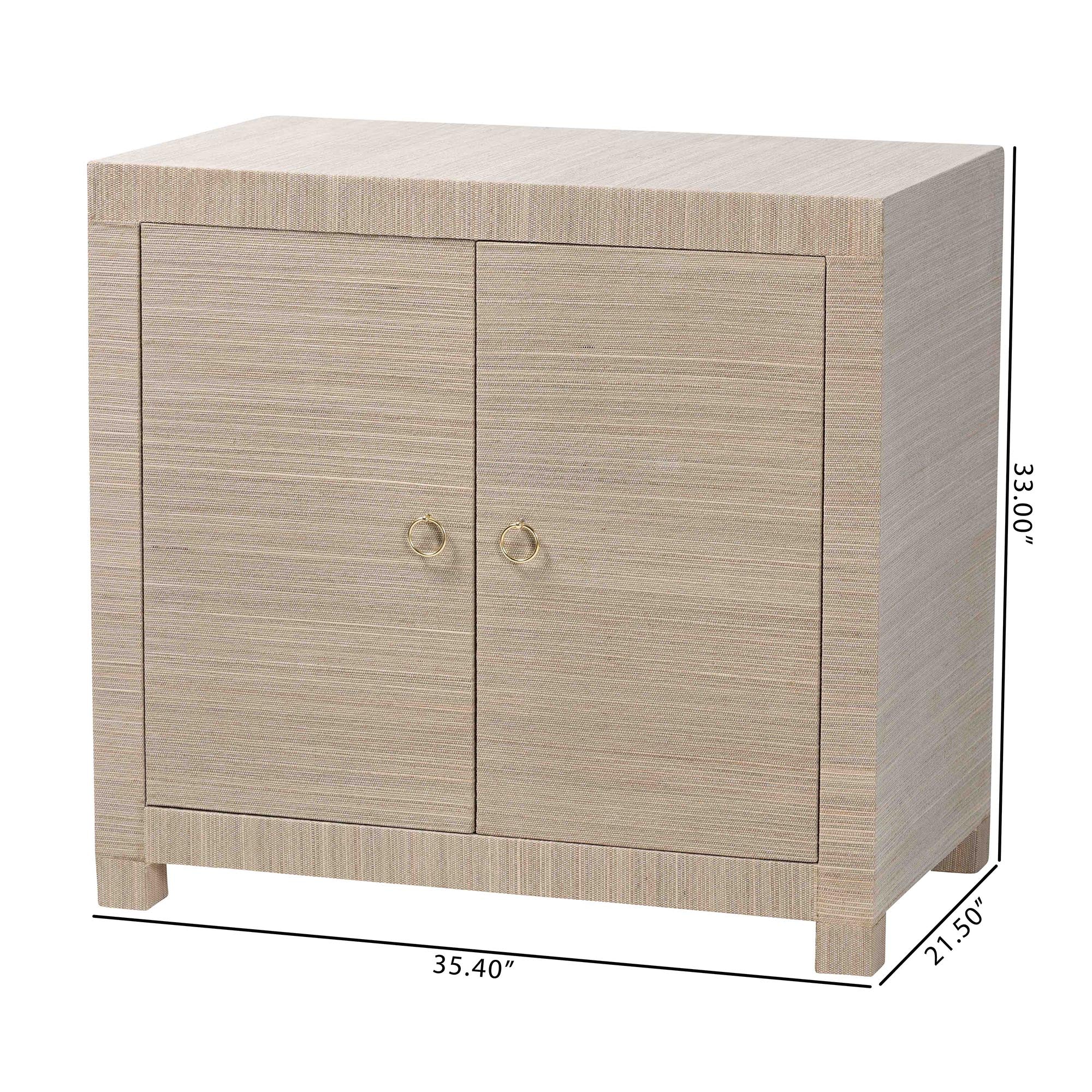 Bali & Pari Halen Grasscloth Storage Cabinet