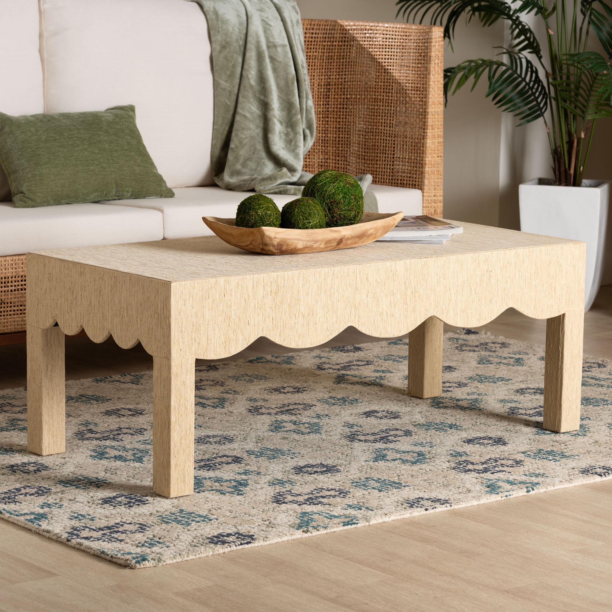 Bali & Pari Mason Grasscloth Coffee Table