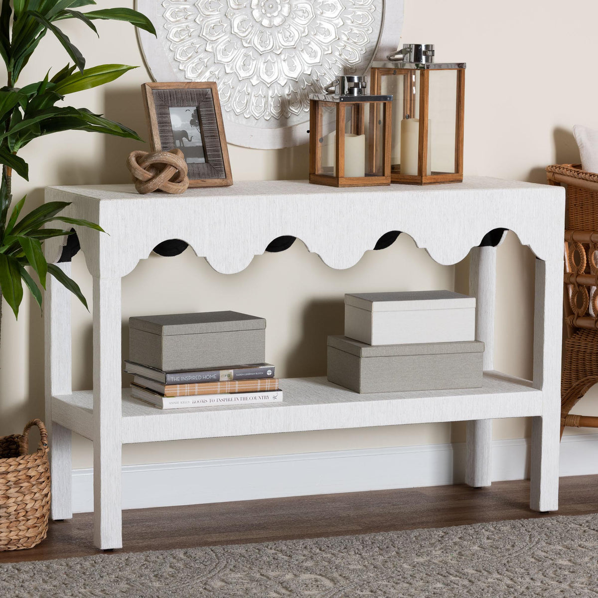 Bali & Pari Nolan Grasscloth Console Table