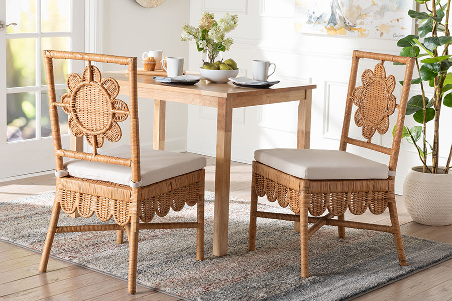 Bali & Pari Abagale Rattan 2-Piece Dining Chair Set