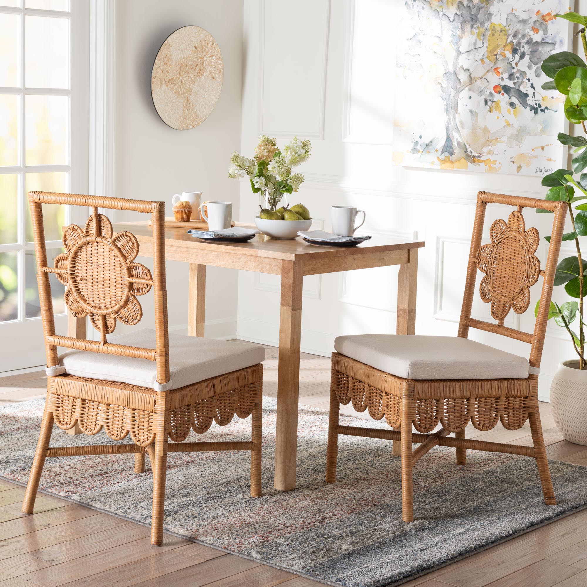 Bali & Pari Abagale Rattan 2-Piece Dining Chair Set