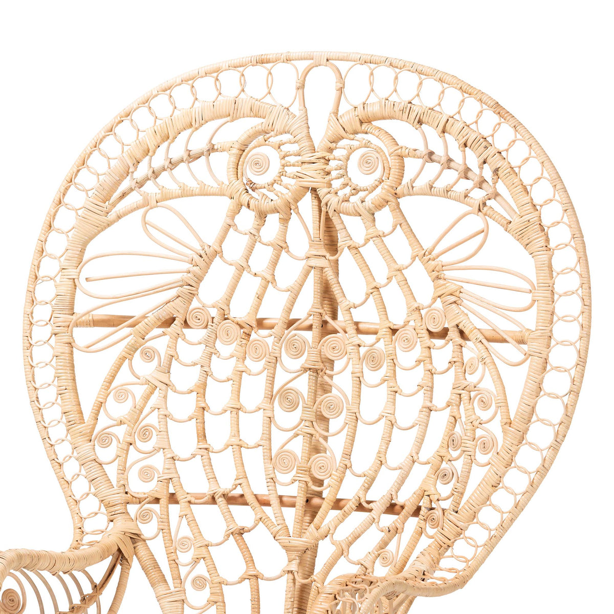Bali & Pari Kimiko Rattan Peacock Chair with Cushion Handwoven Wicker Accent Chair