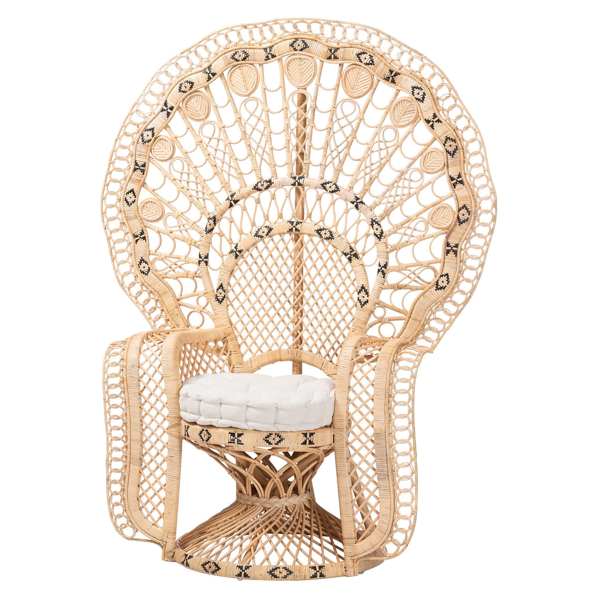 Bali & Pari Nafisa Rattan Peacock Chair Handwoven Wicker Accent Chair