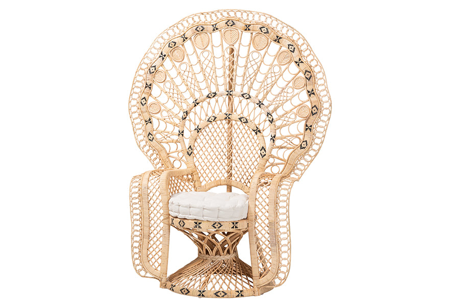 Bali & Pari Nafisa Rattan Peacock Chair Handwoven Wicker Accent Chair