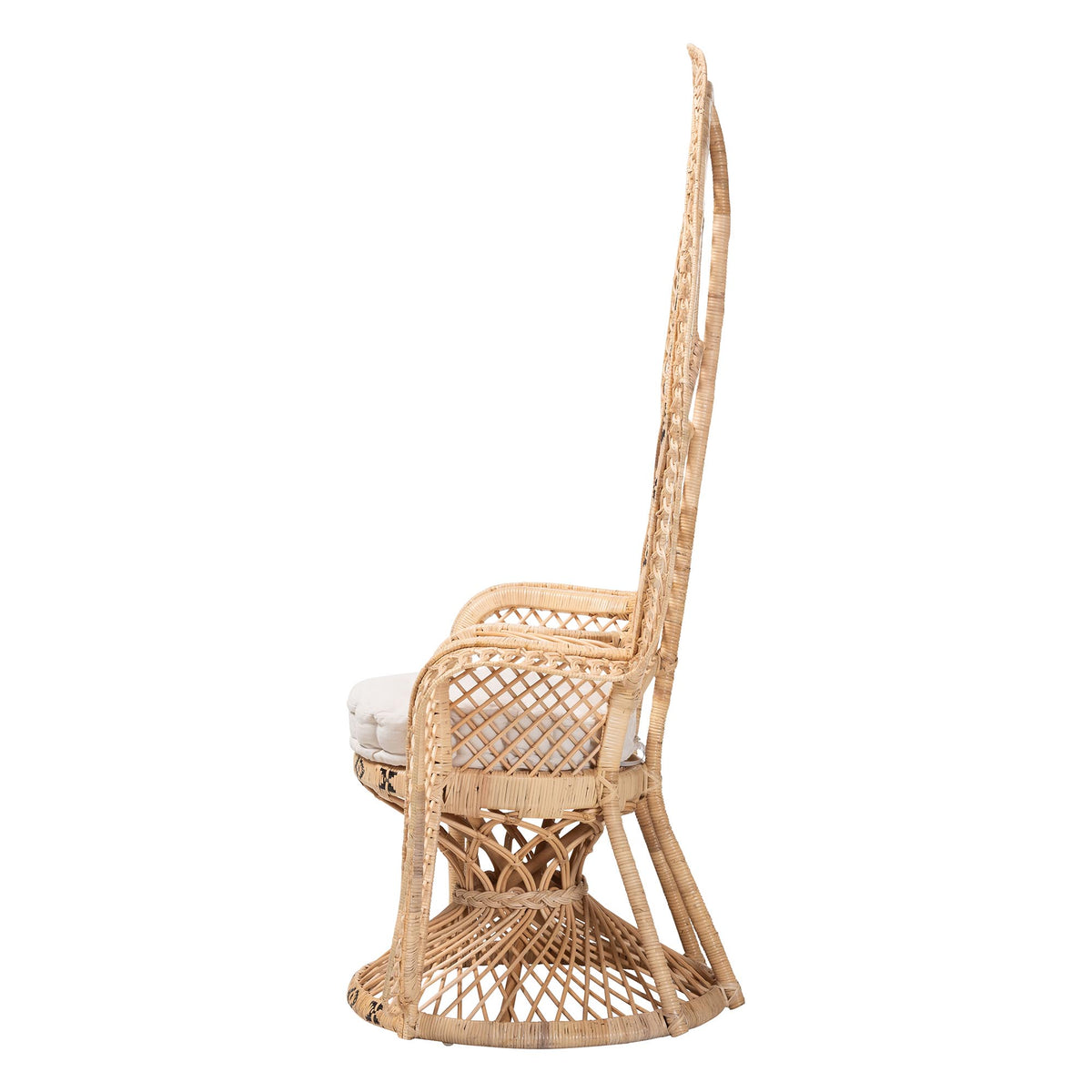 Bali & Pari Nafisa Rattan Peacock Chair Handwoven Wicker Accent Chair