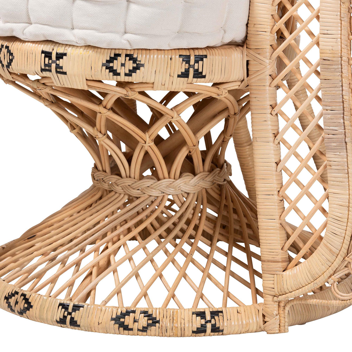 Bali & Pari Nafisa Rattan Peacock Chair Handwoven Wicker Accent Chair