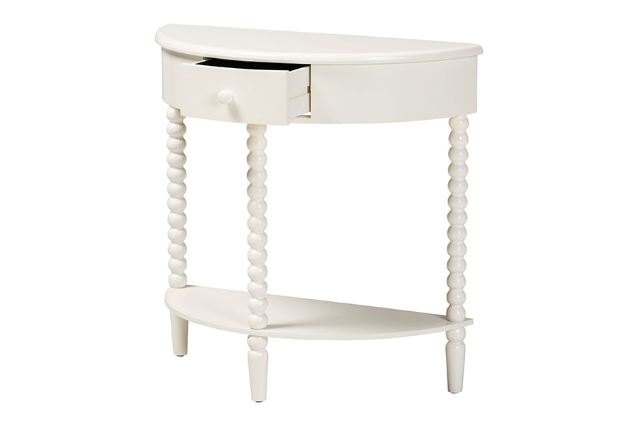 Raynera Bobbin-Leg Demilune Console Table