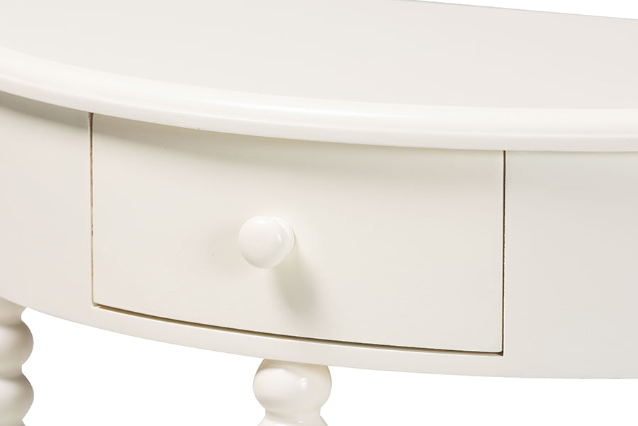 Raynera Bobbin-Leg Demilune Console Table
