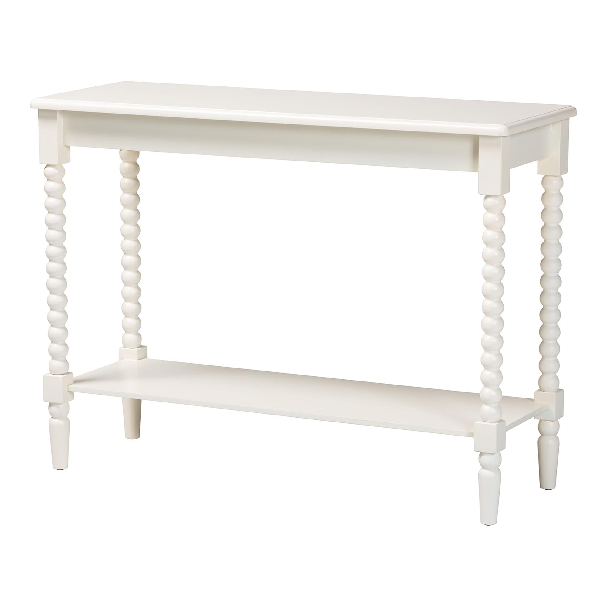 Bayard Console Table with Bobbin Legs - Spindle Leg Accent Table with Shelf, Cottage Farmhouse Entryway or Living Room Furniture