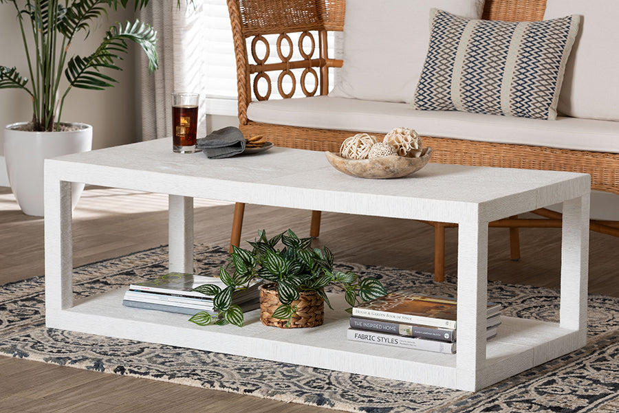 Bali & Pari Oaklynn Grasscloth Coffee Table