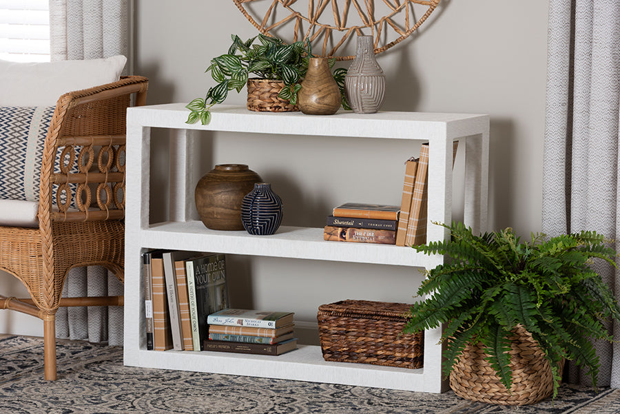 Bali & Pari Oaklynn Grasscloth Bookshelf