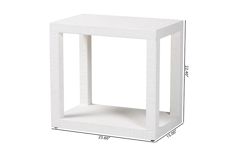 Bali & Pari Oaklynn Grasscloth End Table
