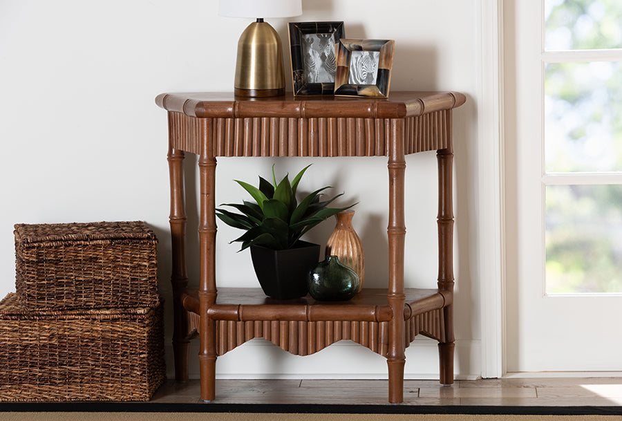Bali & Pari Alessa Mahogany Wood Console Table