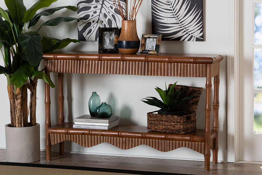 Bali & Pari Alessa Mahogany Wood Console Table