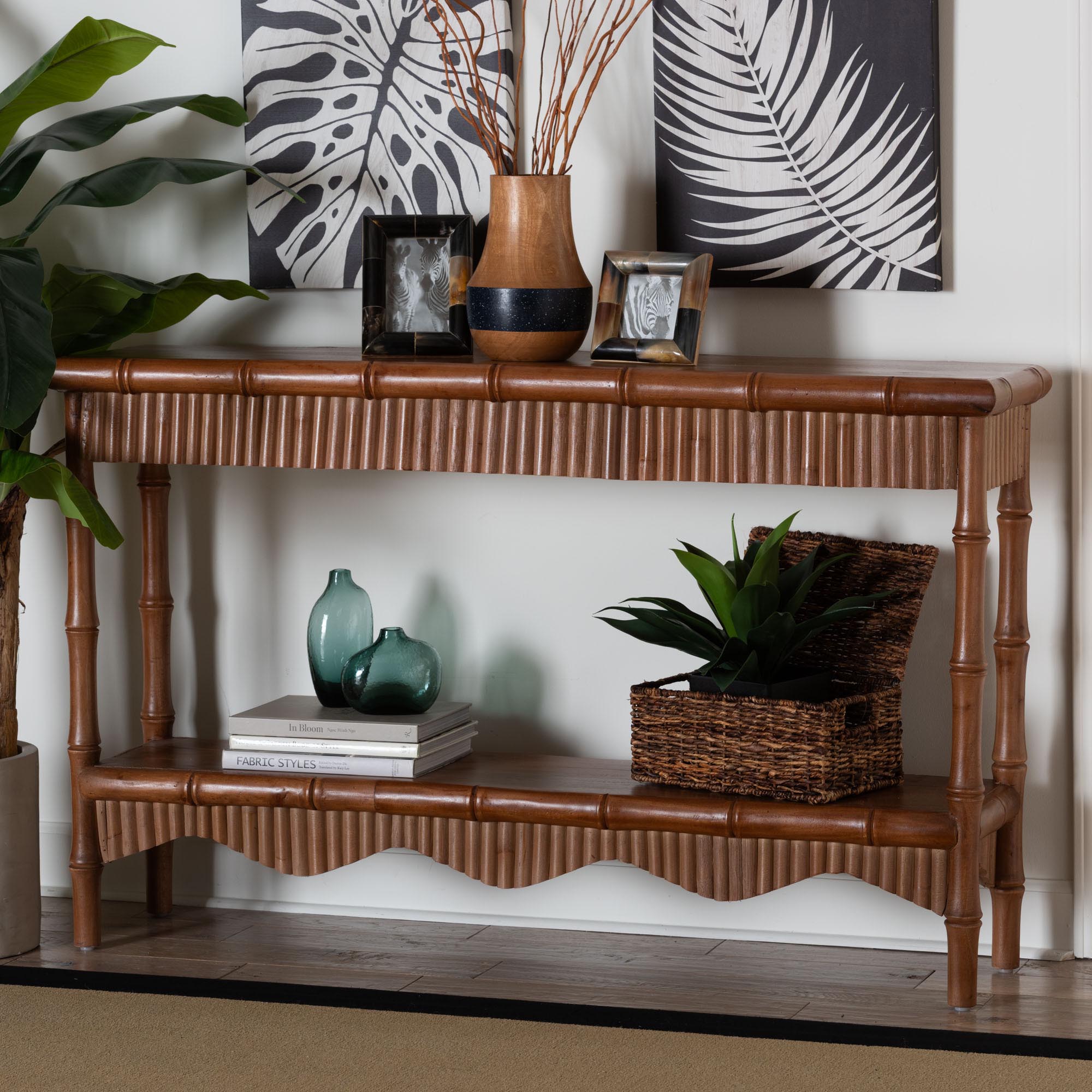 Bali & Pari Alessa Mahogany Wood Console Table
