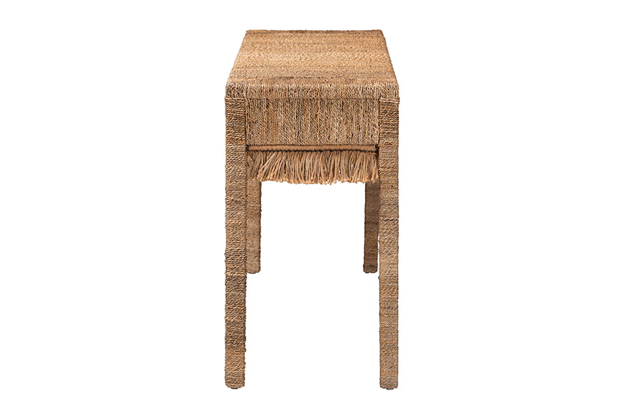 Bali & Pari Fiona Handwoven Seagrass Console Table