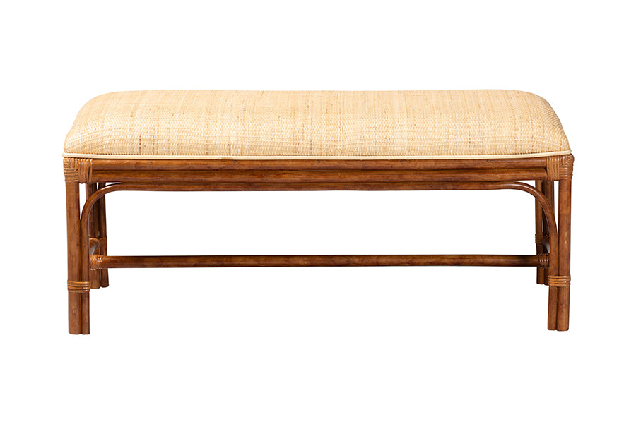 Bali & Pari Belen Marbled Tortoise Rattan Bench