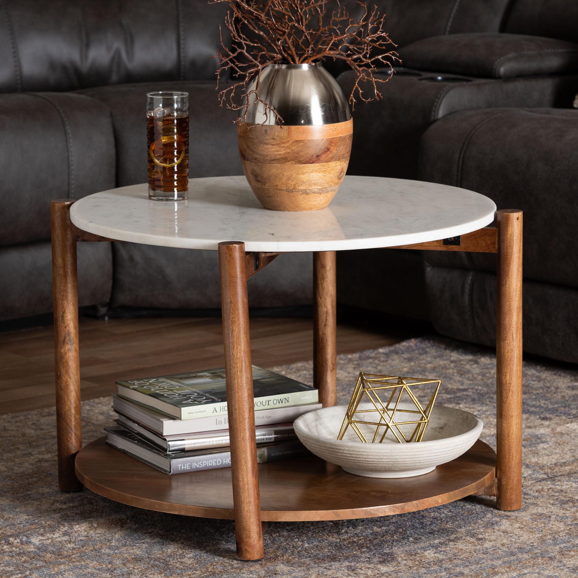 Quindalyn Round Marble Coffee Table