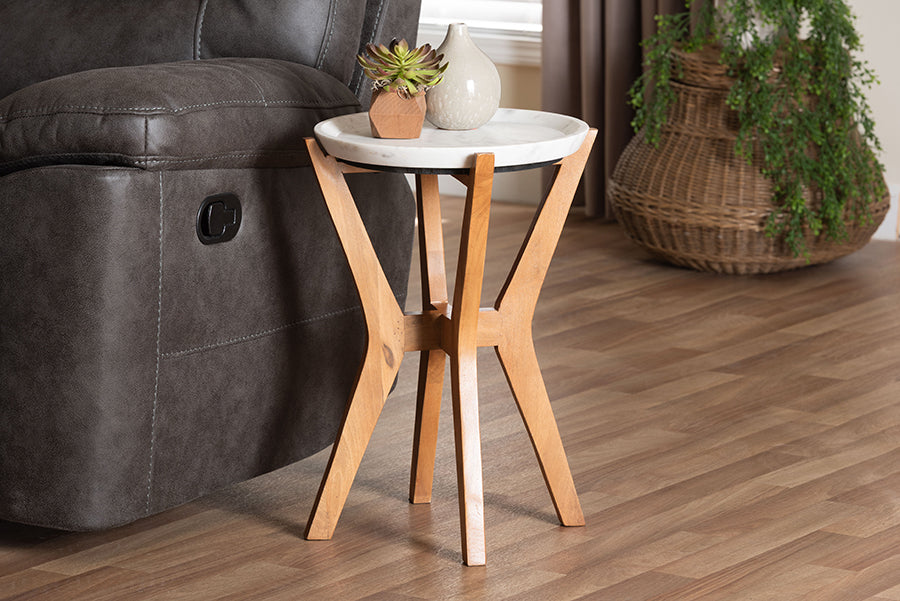 Phaedra Round Marble End Table