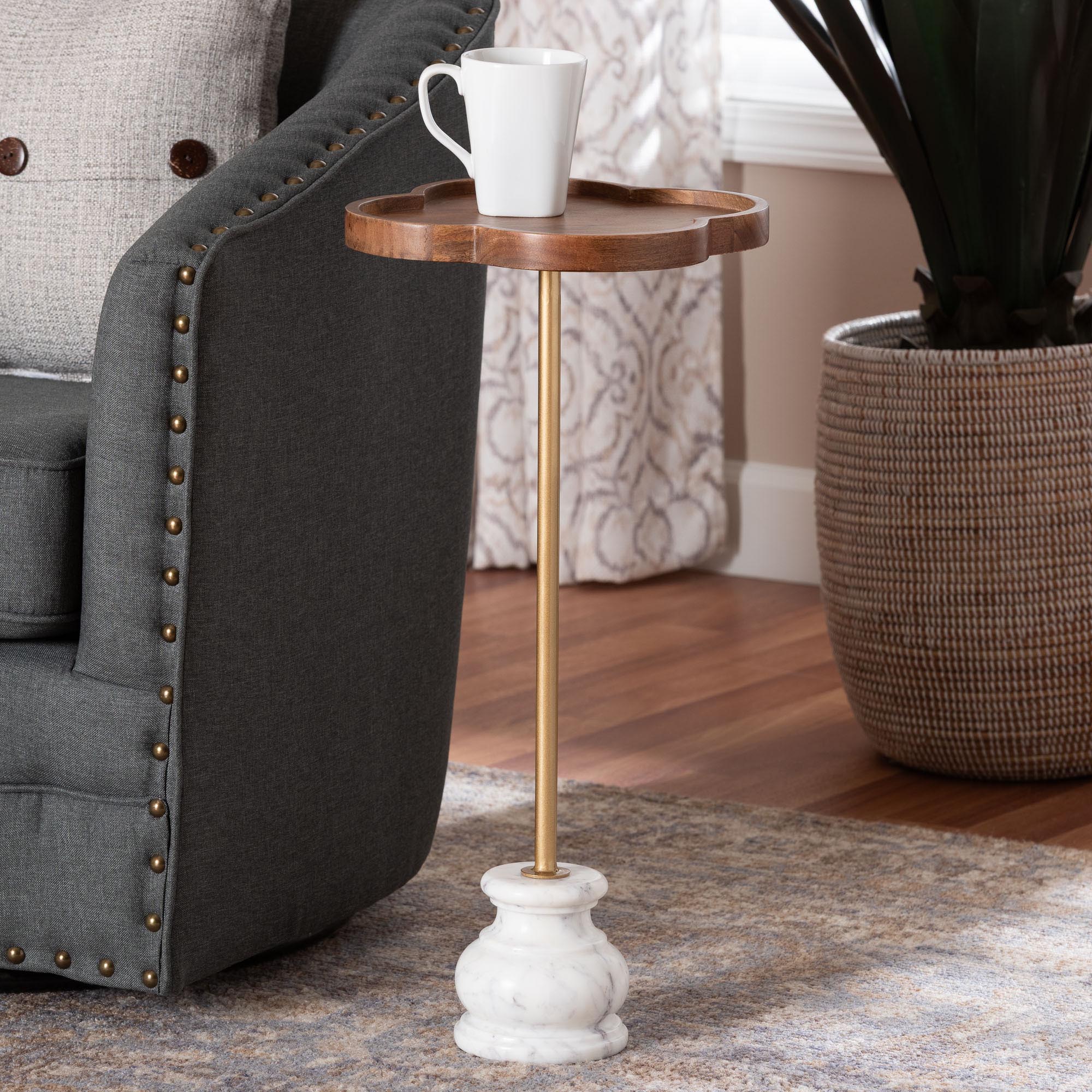 Gezana Drink Table with Marble Base