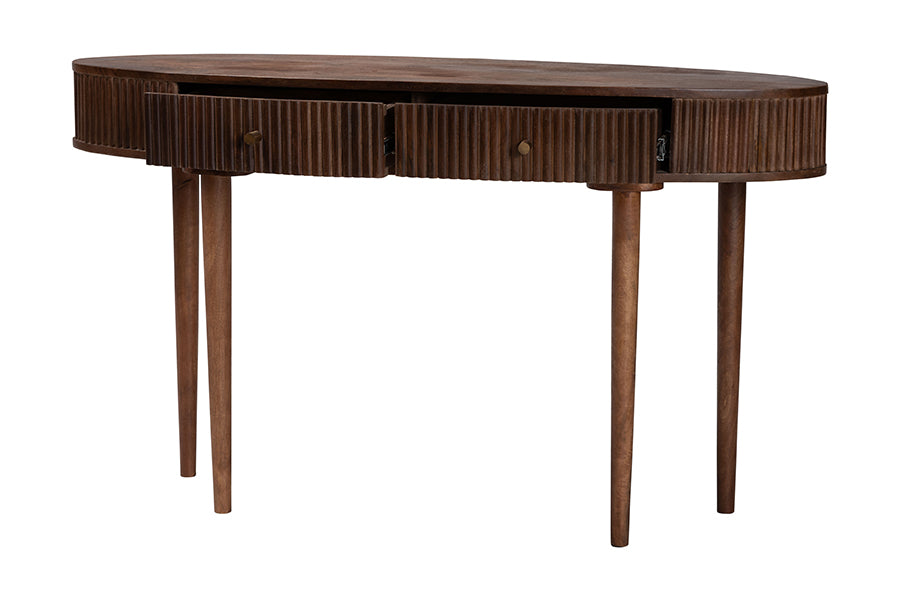Linore Fluted Wood Console Table