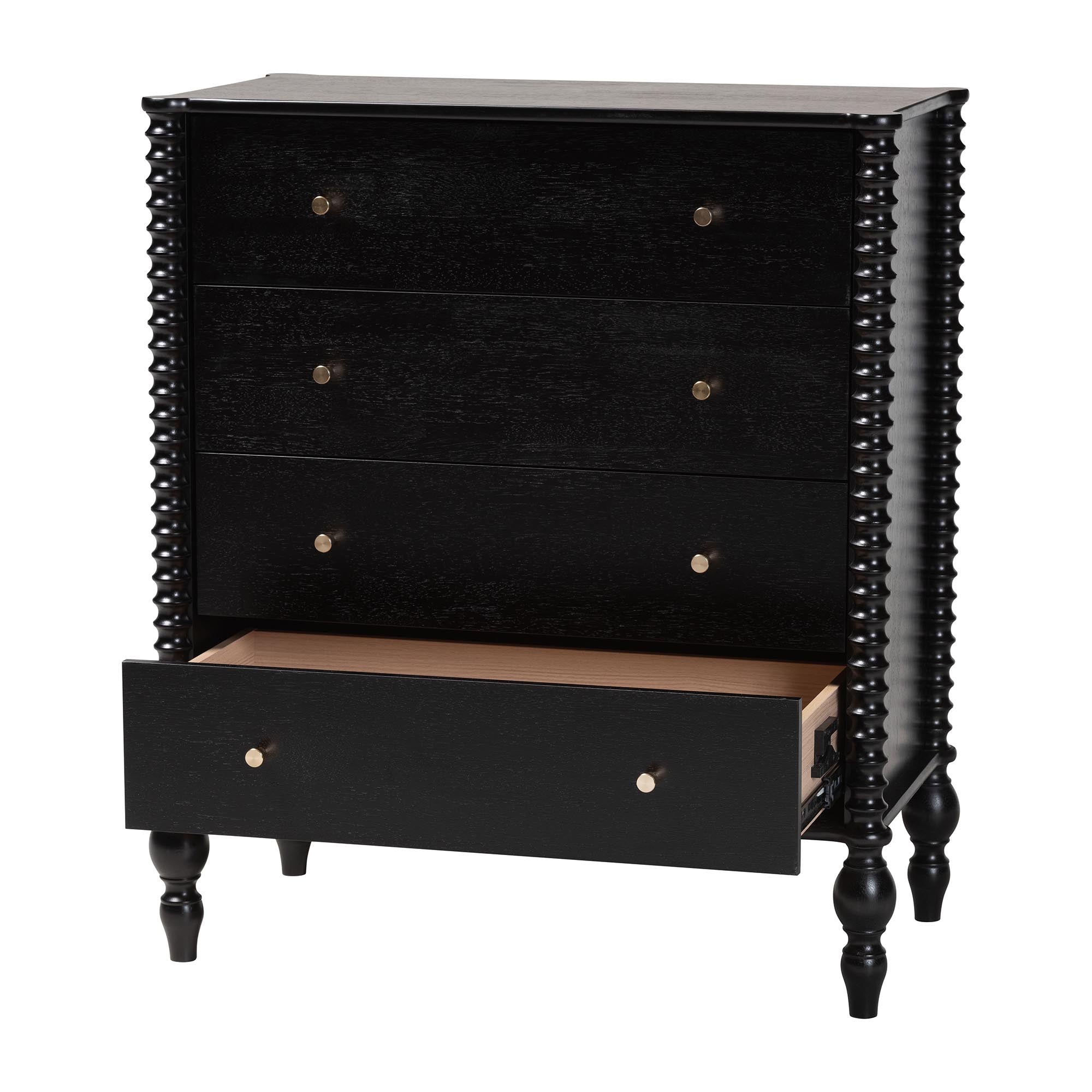 Callison Spindle Chest 4-Drawer Farmhouse Vertical Cabinet