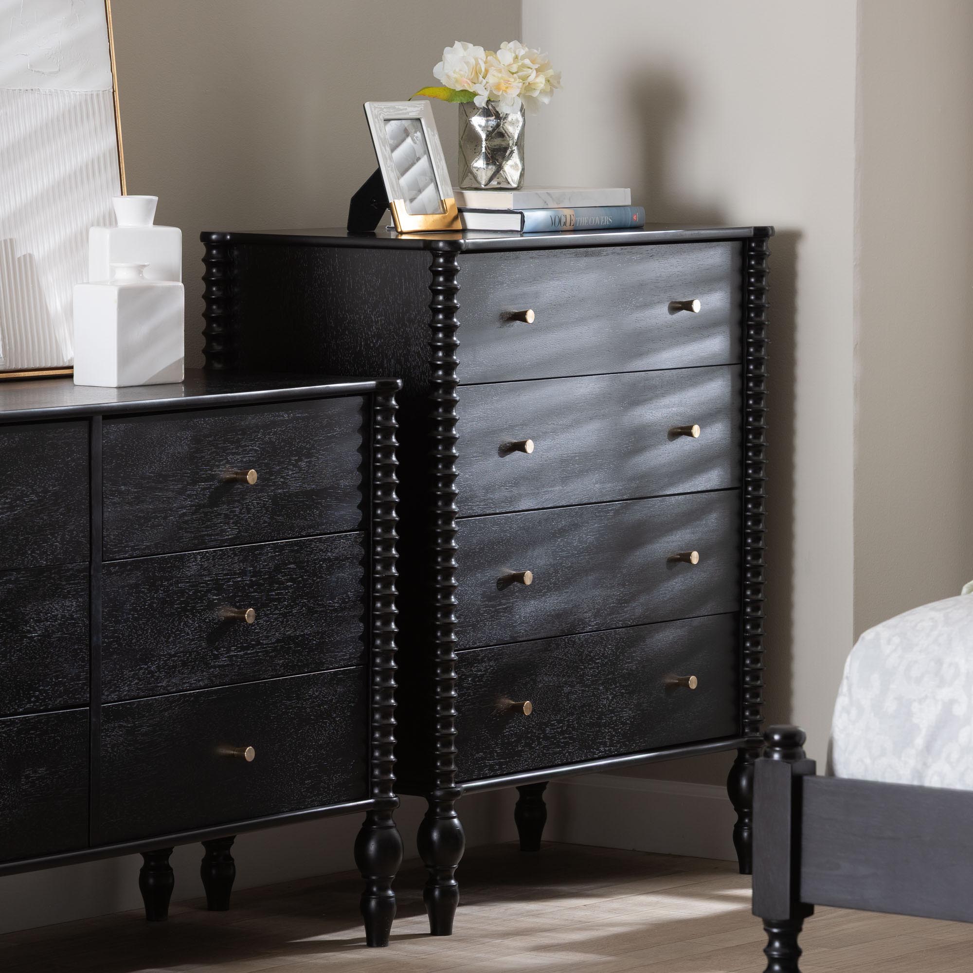 Callison Spindle Chest 4-Drawer Farmhouse Vertical Cabinet
