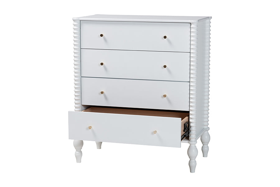 Callison Spindle Chest 4-Drawer Farmhouse Vertical Cabinet
