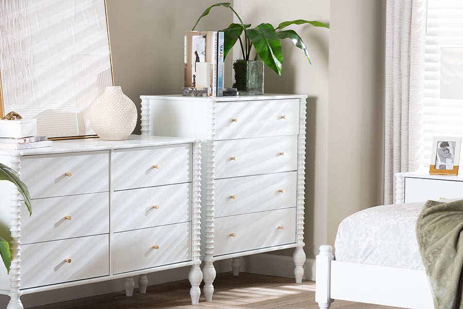Callison Spindle Chest 4-Drawer Farmhouse Vertical Cabinet