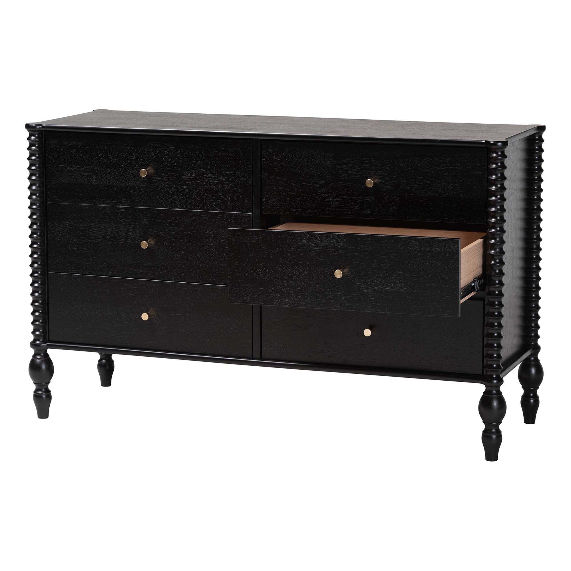 Callison Spindle Dresser 6-Drawer Farmhouse Horizontal Cabinet