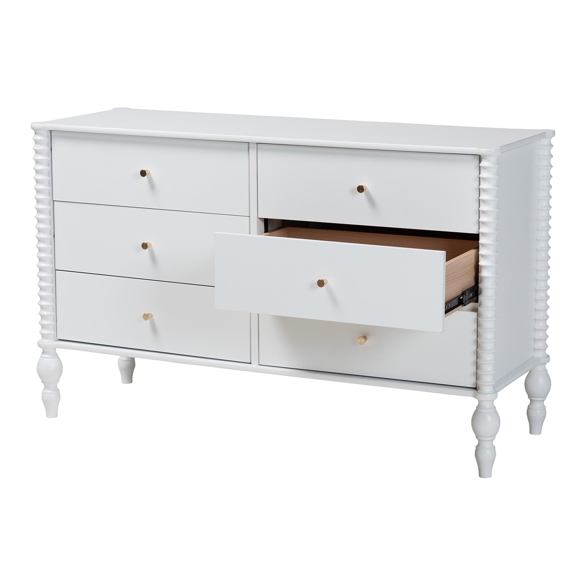 Callison Spindle Dresser 6-Drawer Farmhouse Horizontal Cabinet